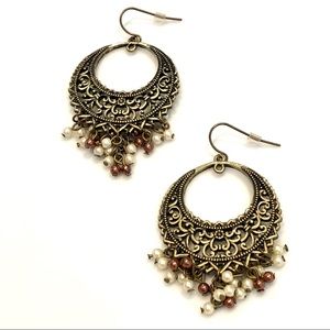 Boho Filigree Beaded Earrings